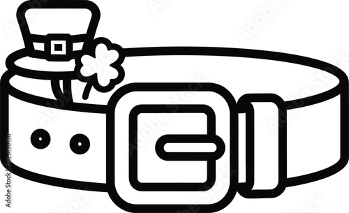 St patricks day belt with a leprechaun hat and shamrock, a festive irish celebration accessory