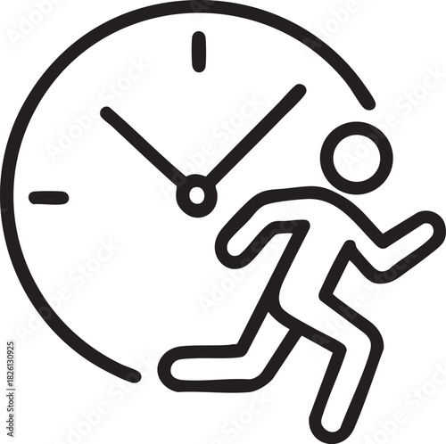 A person running around a clock face illustrating time pressure and urgency