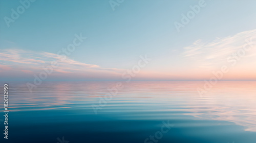 Serene Horizon: A breathtaking view of the tranquil sea, with the sky merging seamlessly, embodying peace and serenity.