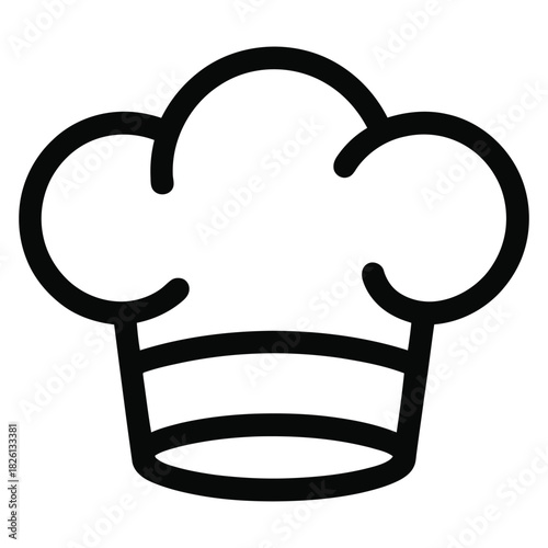 Chefs hat icon simple line art vector illustration perfect for culinary websites and restaurant apps Isolated on transparent background, png