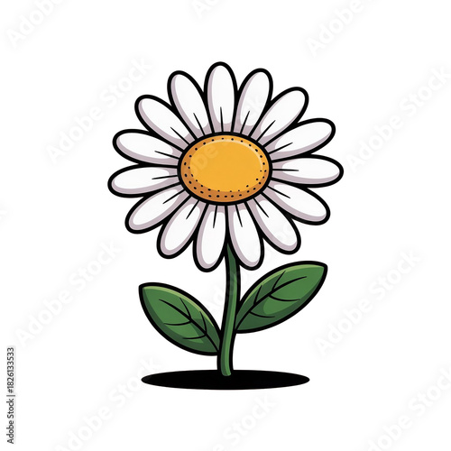 Cute Cartoon Daisy Flower Illustration