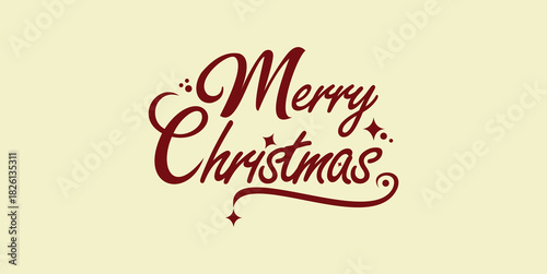 Merry christmas lettering calligraphy isolated on vanila background. Vector holiday illustration element. Merry Christmas script calligraphy.