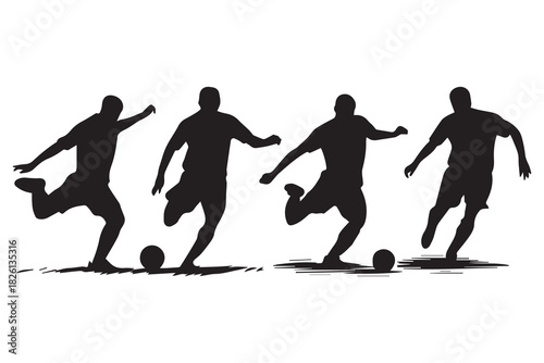 Dynamic Soccer Player Silhouettes Collection