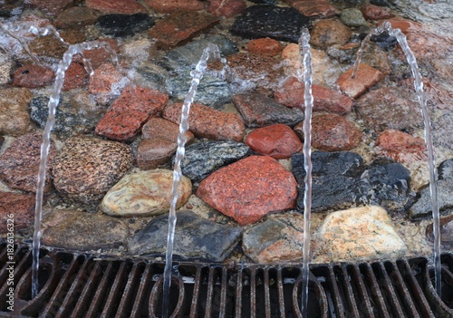 Waterfall element in the city.