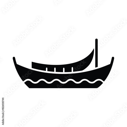 Nigerian Canoe On River Icon