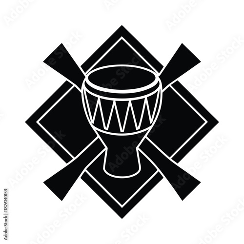 Nigerian Drumming Cultural Logo