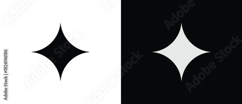 Simple glittering icons, Sparkling star icons in flat style. Artificial Intelligence symbol. Sparkling star signs vector illustration in transparent and black background. 