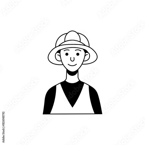 Construction worker cartoon illustration