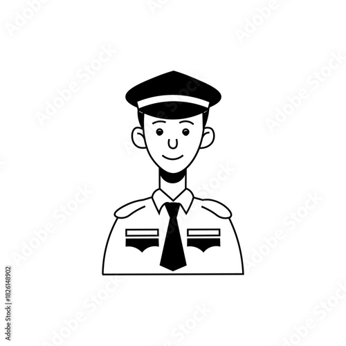 Pilot cartoon illustration