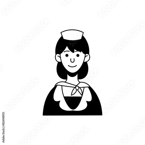 Airplane stewardess cartoon illustration