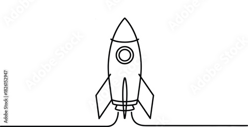 Rocket launch outline Vector