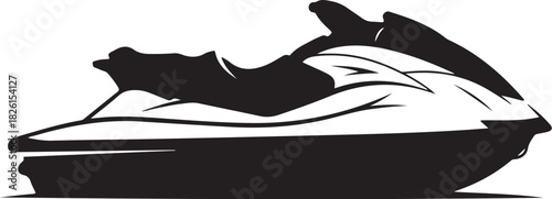 Jet ski silhouette, water recreation vehicle vector graphic