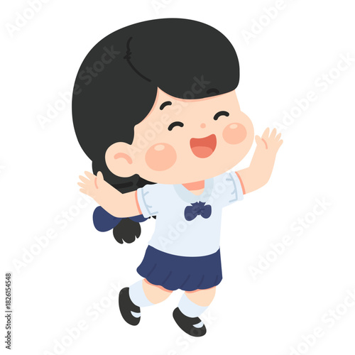 Happy Girl Jumping with Joy student