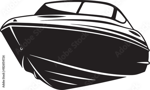 Modern powerboat graphic vector design element for water sports