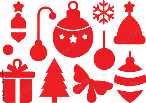 Adobe Illustrator Artwork New Year Promotion Poster or banner with gift box and christmas element for Retail,Shopping or Christmas Promotion.New year 2023 Symbol with red ball ornaments. Vector illust