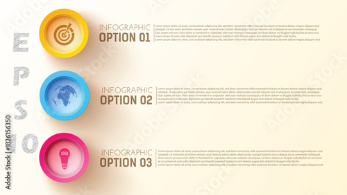 Vibrant Infographic Options With Circular Icons for Business Planning, Marketing Presentations, Data Visualization, Strategy Workflow, Creative Reports, and Professional Communication Templates