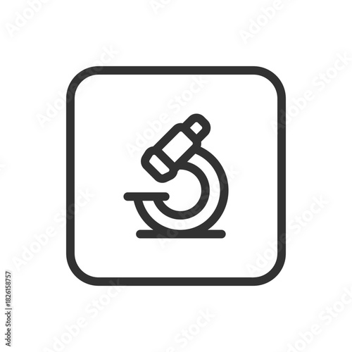 School, Learning Microscope line icon – microscope outline for science lab, biology, chemistry education apps UI