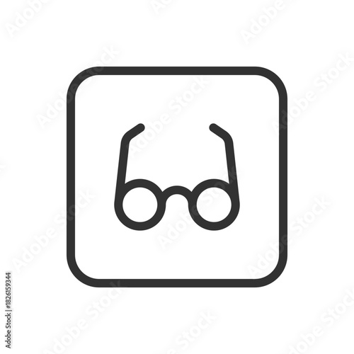 School, Learning Glasses line icon – eyeglasses outline for reading, study, education apps, student focus UI