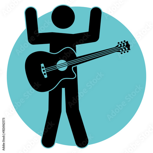 guitariste silhouette picto 8