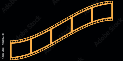 film strip icon Grunge 35mm film strip vector with blank frames, perfect for vintage cinema photography and movie reel illustration. seamless vintage filmstrip roll frame. Video or movie filmstrip ove