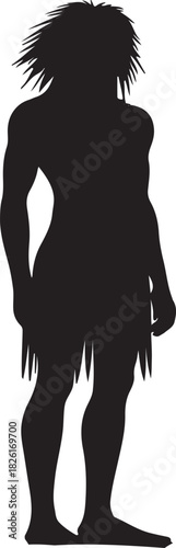 A powerful silhouette of an aboriginal warrior, captured in stark contrast, embodying strength and cultural heritage.