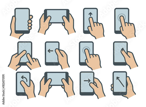 Hand gestures on smartphones: various touchscreen interactions