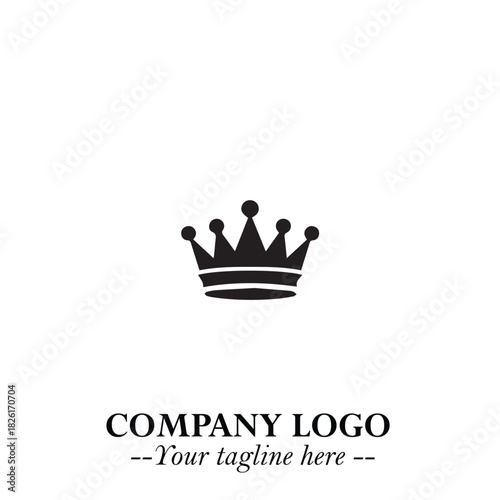 Elegant Black Crown Logo Symbol on a Clean White Background for Premium Branding Design