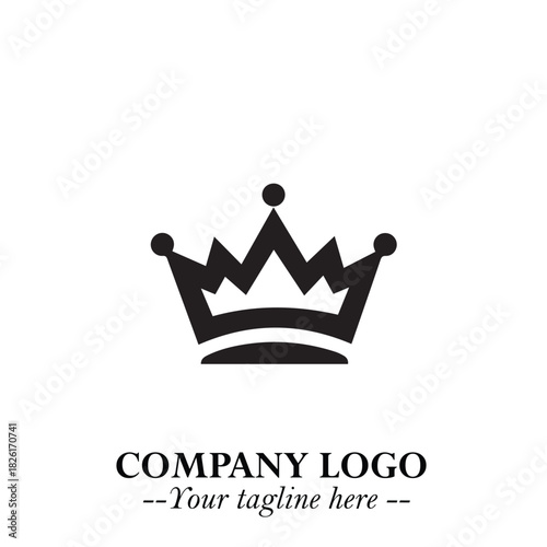 Elegant Black Crown Logo Symbol on a Clean White Background for Premium Branding Design