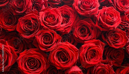 赤い薔薇が敷き詰められた背景
