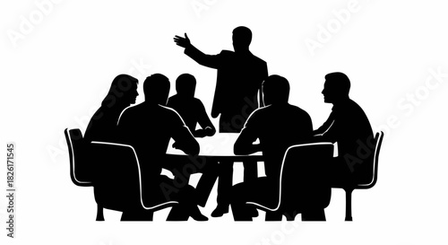 Group of people in a meeting discussing important business matters.