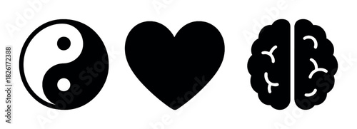 Yin yang heart brain symbolism: harmony between emotion and intellect