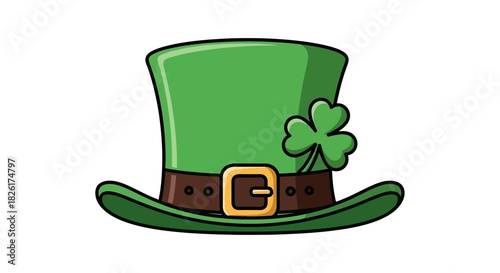 Green Top Hat with Shamrock A Festive Illustration for St