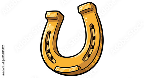 Golden Horseshoe Symbol of Good Luck and Fortune