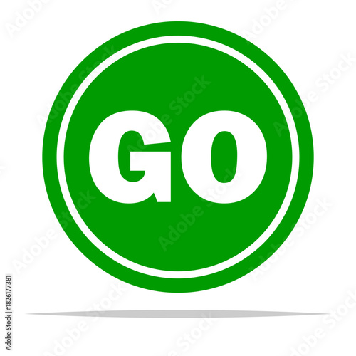 Round go sign vector isolated illustration
