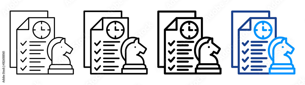 Fototapeta premium Plan Sheet Icon Different Style Outline Collection Set