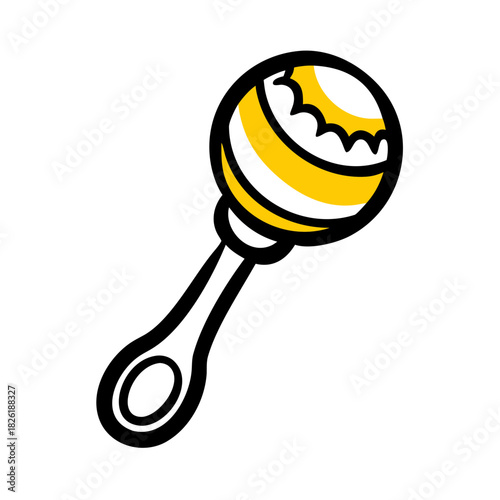 vector clip art baby rattle on white background for web and graphic design