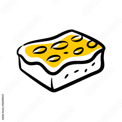 vector clip art brownie on white background for web and graphic design