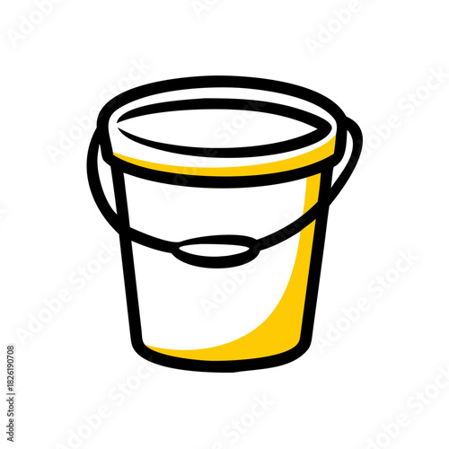 vector clip art bucket on white background for web and graphic design
