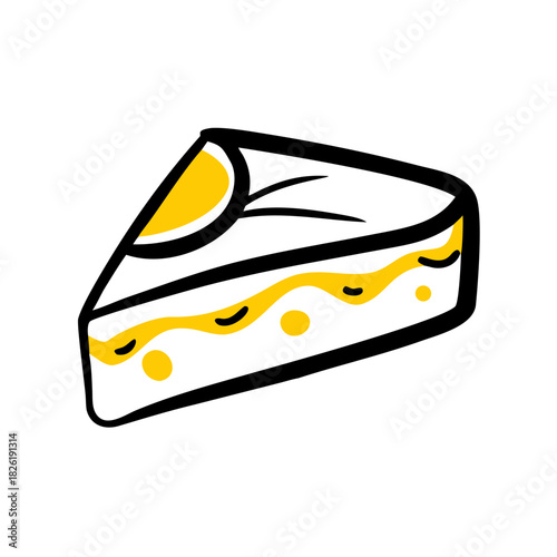 vector clip art cheesecake slice on white background for web and graphic design