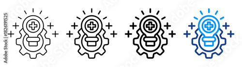 Medical Innovation Icon Different Style Outline Collection Set