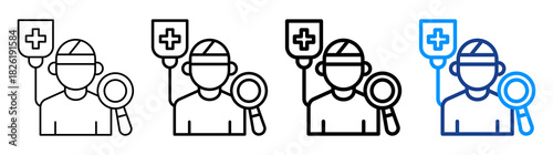 Patient Examination Icon Different Style Outline Collection Set