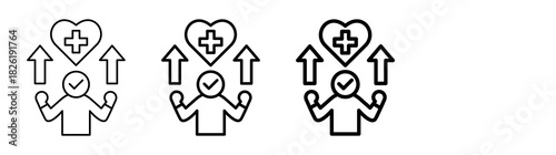 Improve Health Icon Different Style Outline Collection Set
