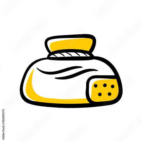 a flat gradient outline icon of a cosmetic pouch for web and graphic design