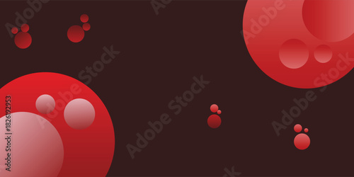 Red bubble design 3D background cover image