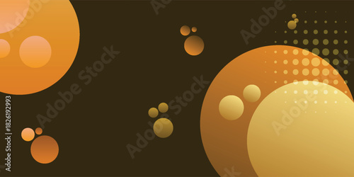 Orange bubble design 3D background cover image