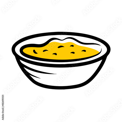 a flat gradient outline icon of a curry bowl for web and graphic design