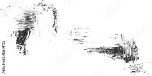Black textured brush strokes on white background abstract graphic vector