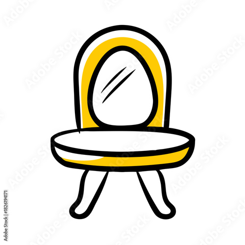 a flat gradient outline icon of a dressing table for web and graphic design