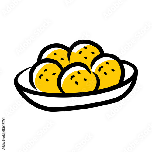 a flat gradient outline icon of falafel for web and graphic design