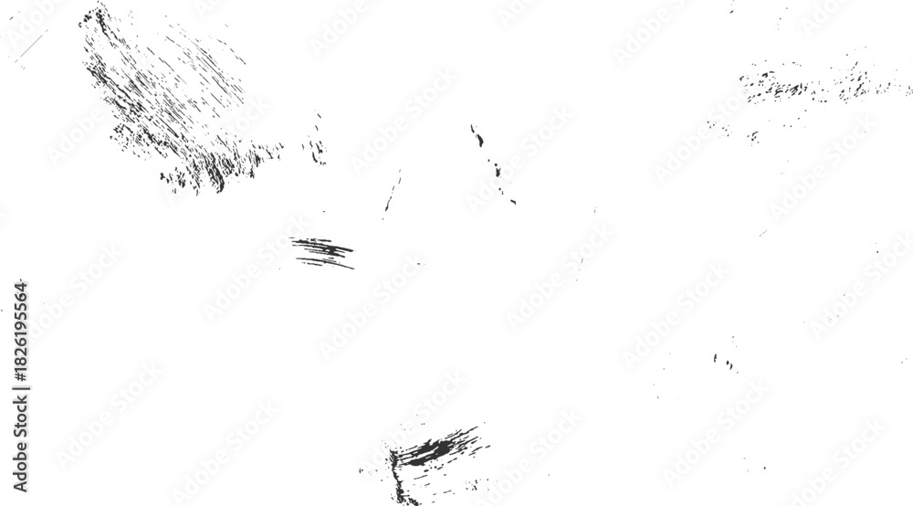 Fototapeta premium Black ink brush strokes on white background abstract texture vector 2